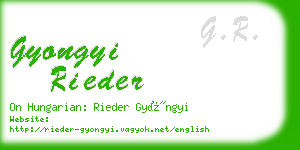 gyongyi rieder business card